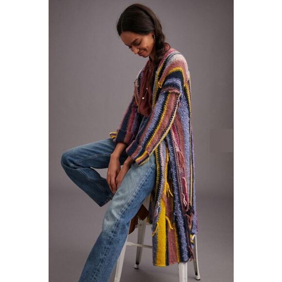 Anthropologie Pilcro Dreamer Striped Duster Sweater Size XS/S - Picture 3 of 11